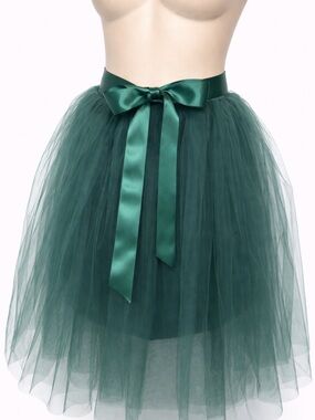 NEW Emerald Green Tulle Ballet Skirt w/ Long Ribbon Tie